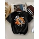 thumbnail image 1 of Festive Skeleton Dinosaur Graphic Tee, Classic Short Sleeve Casual Top With Funny Halloween Pumpkin Print, HighQuality Cotton Fabric, Durable and Comfortable Fashion TShirt, 1 of 6