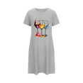 thumbnail image 4 of Comfortable Nightgowns New Womens 4th of July Nightdress Crew Neck Short Sleeve Casual Nightgown Fashion Graphic Summer Sleepwear Gray L, 4 of 5