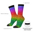 thumbnail image 2 of Yiaed Rainbow Glitter Print Great elasticity Crew Socks Sports socks for Men and Women, 2 of 5