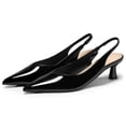 thumbnail image 2 of Women  Pointed Toe Slingback Kitten Heels, Low Heel Pumps, High Heel Sandals, and Professional Commuter Footwear, 2 of 3