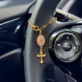 thumbnail image 4 of Steering Wheel Rosary Chain Decor with Religious Design for Car Interior, Suitable for Religious Drivers, 4 of 8