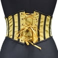 thumbnail image 4 of Women's Underbust Satin Waist Cincher Corset Shaper Bustier Top Underbust Lace Up Steel Boned Waist Trainer Ladies Costume Tummy Control Corset Clearance, 4 of 7
