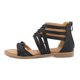 thumbnail image 5 of Nuevas sandalias con cremallera y correa cruzada Sandalias planas tejidas de color sólido para mujer Wmkox8yii nm1345, 5 of 9