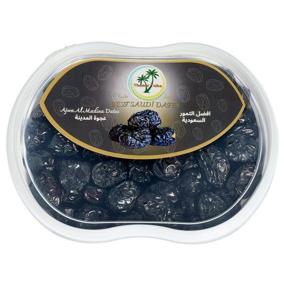Organic Ajwa Al Madina Dates (2lb/908g) Superfoods, High Fiber Snacks, Healthy Energy Booster, Sun-Dried Ajwa Date Fruit Supplement from Al Qassim, Saudi Arabia