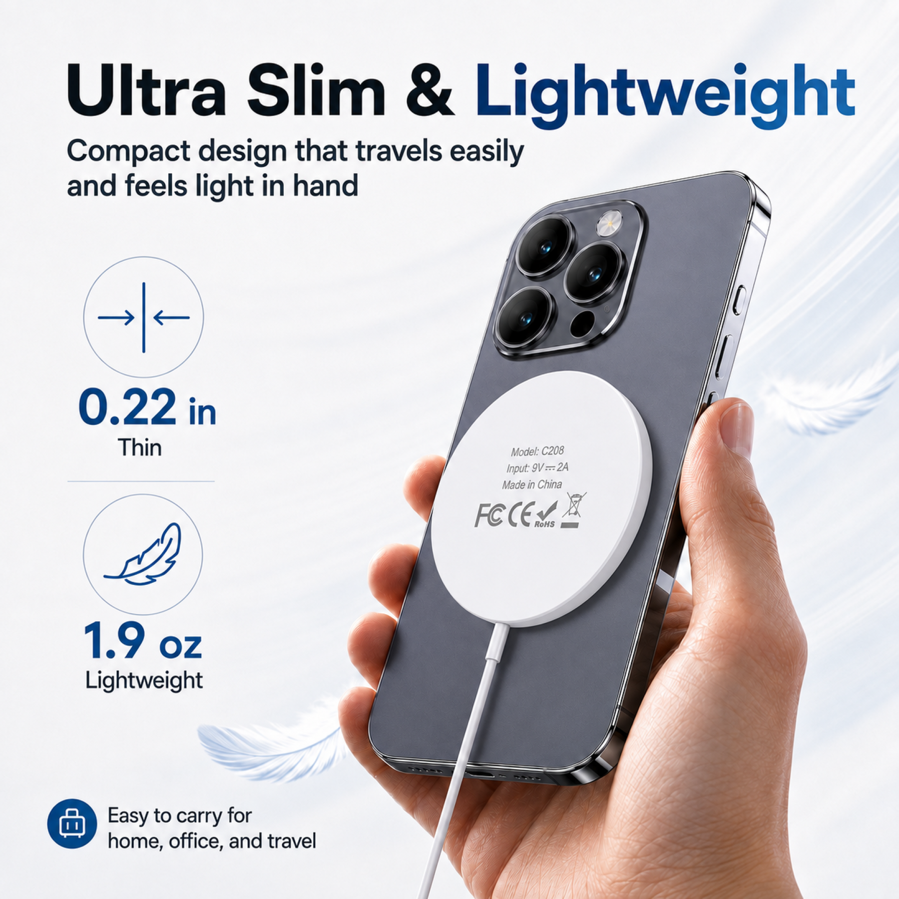 Wtuhu 15W Magnetic Wireless Charger Pad for iPhone photo 5
