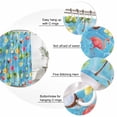 thumbnail image 3 of Blue Flamingos Bathroom Shower Curtains with 12 Hooks Polyester Waterproof Shower Curtain for Stalls and Bathtubs Tropical Summer Botanical Fruits Decorative Bathroom Privacy Curtain 48x72 Inches, 3 of 9