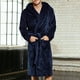 thumbnail image 5 of Guardurnaity Hombres Camisón Invierno Con Capucha Albornoz De Manga Larga SPA Pijama azul XXL, 5 of 6