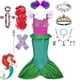 thumbnail image 2 of Disfraz de princesa sirena Ariel de Disney para niñas niños Cosplay niños carnaval fiesta de cumpleaños ropa de graduación vestido de verano Vestido9-10T (Tag150) Gao Jinjia LED, 2 of 2