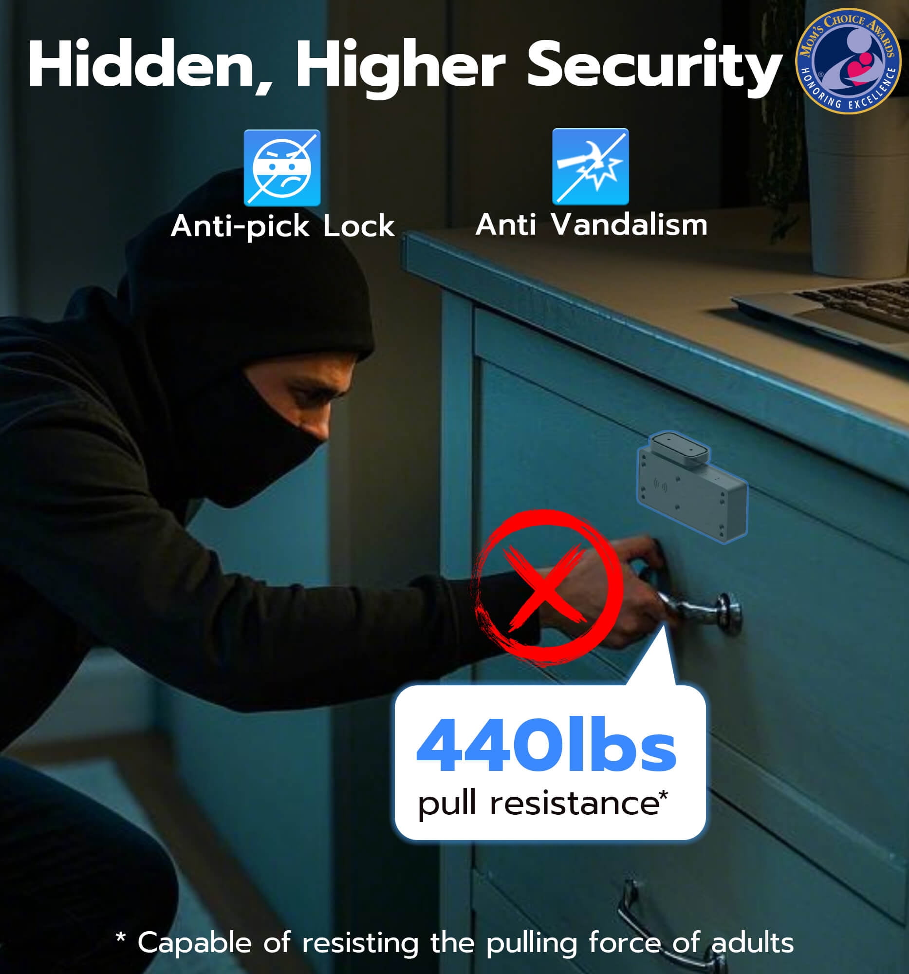 Anweller Hidden Smart Cabinet Lock, RFID Electronic, Bluetooth DIY Child Safety Lock, Black