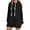 Black, variant on Sweatshirt for Women Casual Hooded with Pocket Rope Drawstring Lined Side Slit Fall Winter Style Top Tops for Women Beige XXL