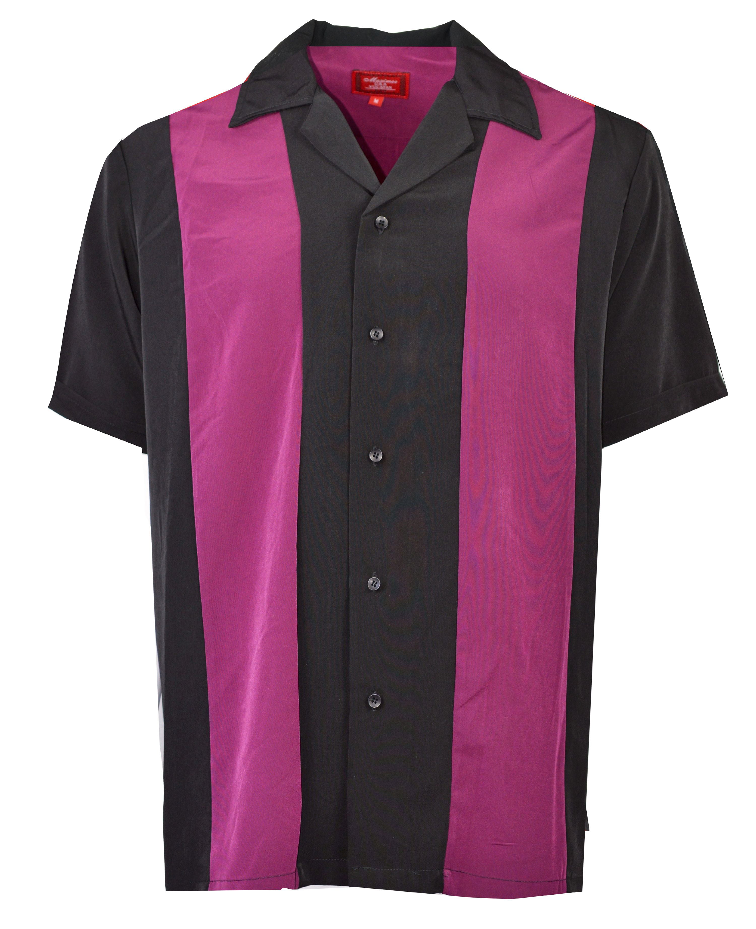 Maximos - Maximos Men's Bowling Shirt Retro Button-Up Short Sleeved ...