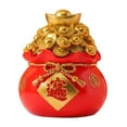 thumbnail image 4 of Tirelire Exquise Forme Figurine Chinoise Feng Shui Collectible Chance Rouge 11x13cm, 4 of 7
