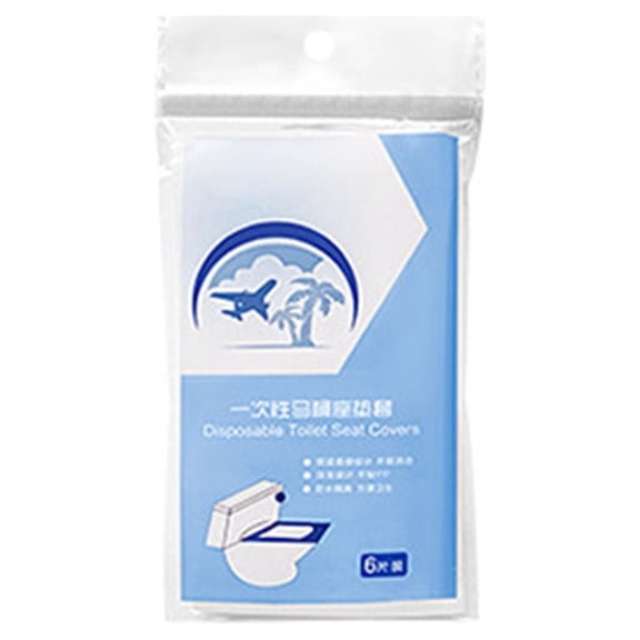1 Pack of 6 Pcs Disposable Plastic Toilet Seat Covers, Portable Travel Toilet Mat for Pregnant Mom, Toddler Potty Training, Waterproof& Individually Packing, Public WC Toilet Mat