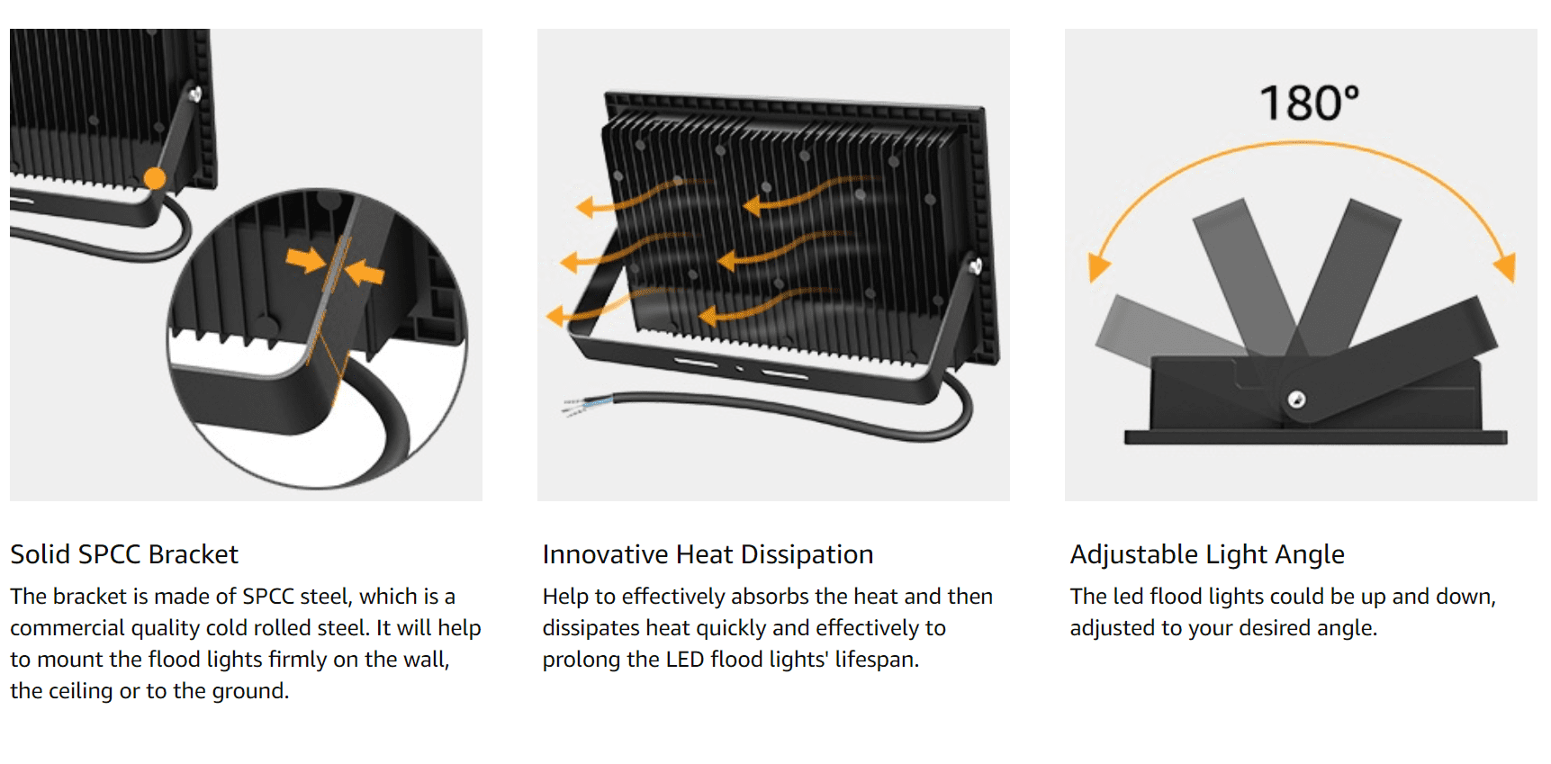 YESLEDLIGHT 240W Flood Light 36000lm AC100-277V IP66 with UL DLC Listed for basketball football courts with Trunnion Mount