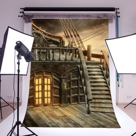 NK HOME Studio Photo Video Photography Backdrops 5x7ft Pirate Ship Printed Vinyl Fabric Background Screen Props
