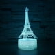 thumbnail image 1 of Bonita luz nocturna de la Torre Eiffel para niños, lámpara de ilusión 3D LED, control remoto, 16 colores, ajuste de brillo, regalos de Navidad para niños, 1 of 4