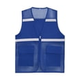 thumbnail image 4 of RUNQHUI Men Women Zipper High Visibility Reflective Safety Vest Construction Work Mesh Fabric Work Clothes Dark Blue 180, 4 of 7