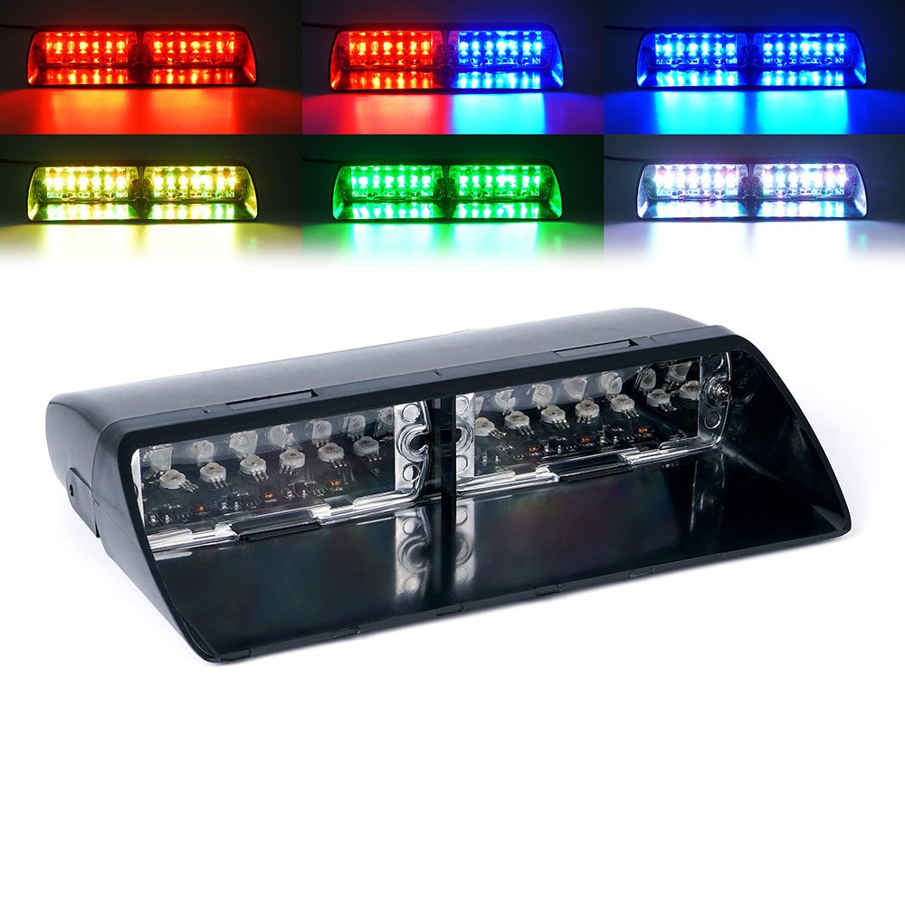 Xprite 12 LED RGB Strobe Light For Dash / Windshield With Suction Cups