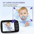 thumbnail image 2 of Baby Monitor with Remote Pan-Tilt-Zoom Camera|Keep Babies Safe with 3.5” Large Screen, Night Vision, Talk Back, Room Temperature, Lullabies, 960ft Range, 2 of 9