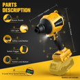 thumbnail image 2 of Soplador de polvo LIVOWALNY, inalámbrico, compatible con batería Dewalt de 20 V, 2 of 7