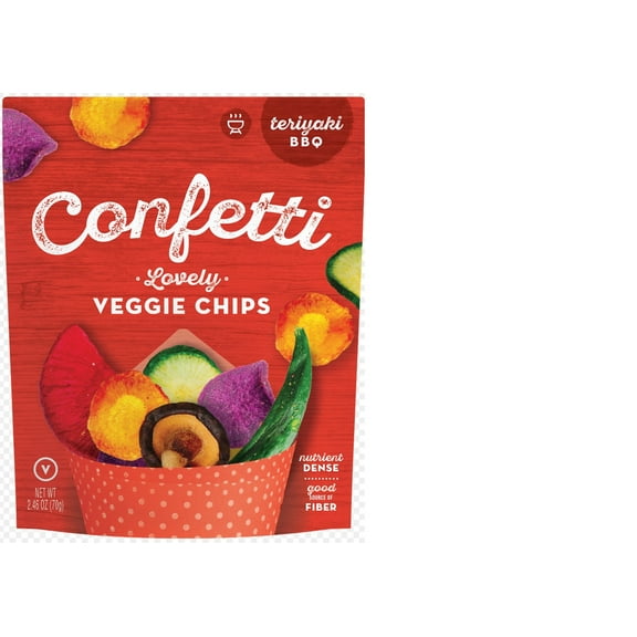 Confetti Snacks Lovely Veggie Chips - Teriyaki BBQ Net Wt 2.46oz 7 Servings of Real Veggies