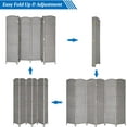 thumbnail image 2 of PetFurnishn 6-Panels Tall Rattan Room Divider, 6 FT Folding Privacy Screen, Indoor Partition Wall Dividers, Freestanding Hinged Space Separator (Grey), 2 of 8