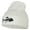 White, variant on Fish Bone Embroidered Knitted Long Beanie - Pink OSFM