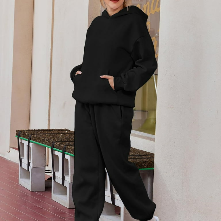 ZAZYULZ Automet Womens 2 Outfits Hoodie Sweatsuit Sets Oversized