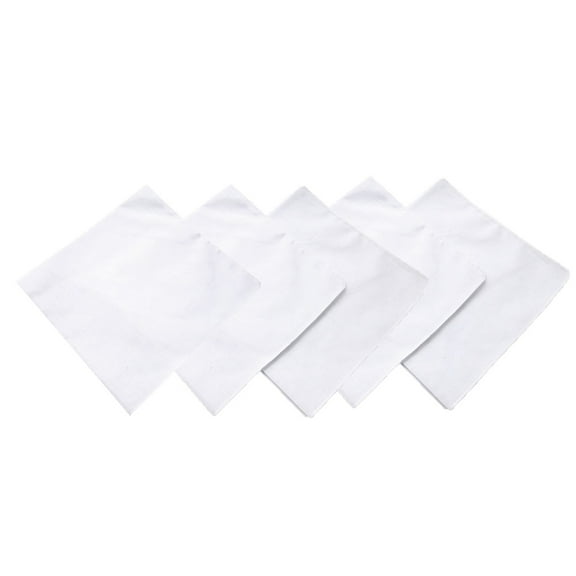 LOLIPPYY 5Pcs Handmade Noserag White Cotton Handkerchief Easy to Clean for Home Use