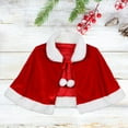Odeerbi Christmas Dress Shawl for Women Girls Red Short Santa Cloak