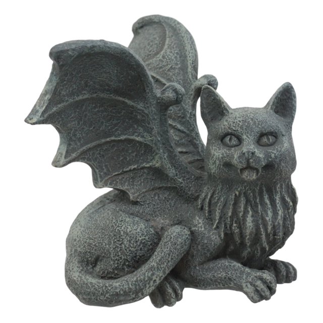 Ebros Gothic Winged Cat Gargoyle Shelf Sitter Statue 4" Wide PC Monitor Topper Decor Figurine