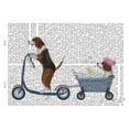 thumbnail image 2 of Fab Funky 32x26 Black Ornate Wood Framed with Double Matting Museum Art Print Titled - Beagle Scooter, 2 of 4