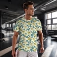 thumbnail image 3 of Wukai Lilies Flowers Print Men's Short-Sleeved Mesh T-Shirt,Quick-Dry Short Sleeve Workout T-Shirt-XX-Large, 3 of 8
