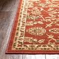 thumbnail image 3 of Well Woven Non-Skid/Slip Rubber Back Antibacterial 8x10 (7'10" x 9'10") Area Rug Timeless Oriental Red Traditional Classic Sarouk Thin Low Pile Machine Washable Indoor Outdoor Kitchen Hallway Entry, 3 of 7