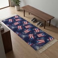 thumbnail image 5 of Area Rug with Tassels 2' x 5', Puerto Rico Flags Kitchen Runner Rug for Hallway Bedroom Throw Rugs, Fireworks on Blue Background Soft Door Mat for Bathroom Entrance Living Room, 5 of 9