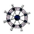 thumbnail image 5 of Broche para hombre con hebilla náutica en apariencia de casco con broches en apariencia de cristal Plata Yinane Pin de broche, 5 of 5