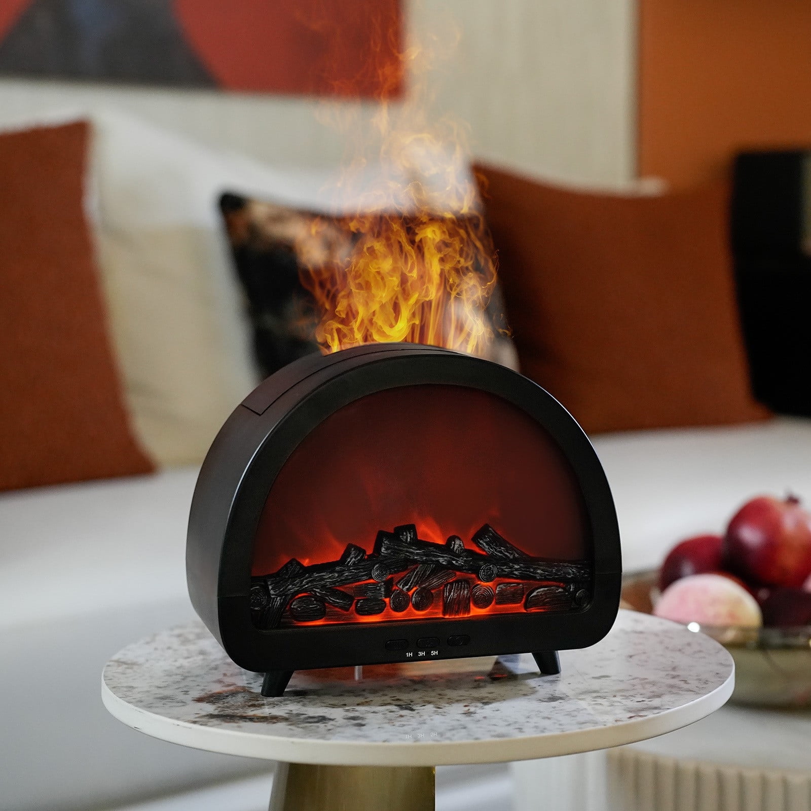 COM1950s Fireplace Aroma Diffuser,Essential Oil Humidifier with Colorful Mist & Led Flame Effect,Auto Shut-Off Safety,Multi-Functional Device for Home Office Bedroom Use,Compact and Quiet Operation