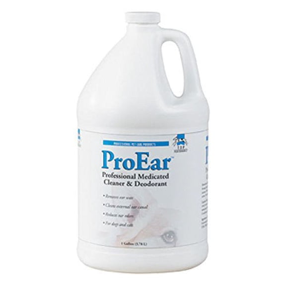 Professional ProEar Medicated Pet Dog Cat Ear Cleaner Cleans & Reduces Odors(1 Gallon Bottle)