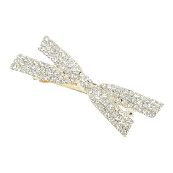 Unique Bargains 1 Pc Hair Clips Exquisite Sparkling Rhinestone Spring Clip Hairdo Clip Gold Tone Silver Tone