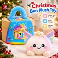 thumbnail image 3 of Giant Dumpling Pillow, Cute Plush Stuffed Steamed Bun with Steamer Box, Slow Rebound Decompression Fidget Pillow for Adult Stress Relief, 1 Pack, 3 of 7