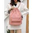 thumbnail image 6 of Deago Nylon Drawstring Backpack Sports Gym Bag for Men Women Waterproof String Sackpack Cinch Sack for Travel with Zipper & Side Pockets "Pink", 6 of 7