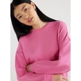 thumbnail image 3 of Scoop Women's and Women's Plus Ultimate Scubaknit Cropped Sweatshirt with Drop Sleeves, Size XS-4X, 3 of 5
