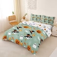 thumbnail image 2 of Homewish Cute Halloween Style Duvet Cover Queen,Witch Hat Skull Pumpkin Candy Spider Print Queen Bedding,Halloween Reversible,3-Piece,1 Duvet Cover and 2 Pillowcases, 2 of 6