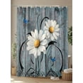 thumbnail image 4 of Rustic Daisy Shower Curtain, Turquise Wood Textured Bathroom Decor Curtains Set with Hooks, Waterproof Fabric Home Accessories， Stall 36 X 72 Inch, 4 of 6