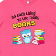 thumbnail image 4 of Inktastic No Such Thing as Too Many Books with Cute Owl Youth T-Shirt, 4 of 5