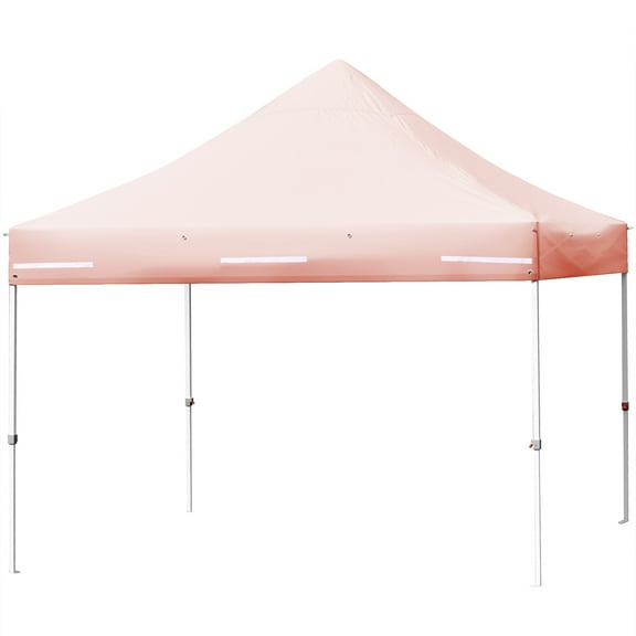 Patiojoy 10x10ft Pop up Tent, 4 Height Adjustment Folding Tent with Awning Pink