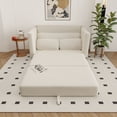 thumbnail image 3 of S-HOME Multi-Functional Corduroy Loveseat Sofa Bed, 2-Seater Two-Form Conversion with Side Storage, for Small Apartments and Living Rooms, Beige, 3 of 16