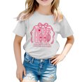 thumbnail image 1 of HABDGIKS T-Shirts pour Filles Manches Courtes Décontractées Imprimé Col Rond (1Y-13Y) Haut, 1 of 3