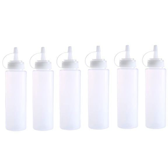 ACDANC 2026 New Squirt Bottles 6-Pack Multipurpose Condiment Bottles for Sauce,Dressing,More-Reusable Plastic Containers with Lids,Bpa Free,Dishwasher Safe By 8 Oz/240 Ml
