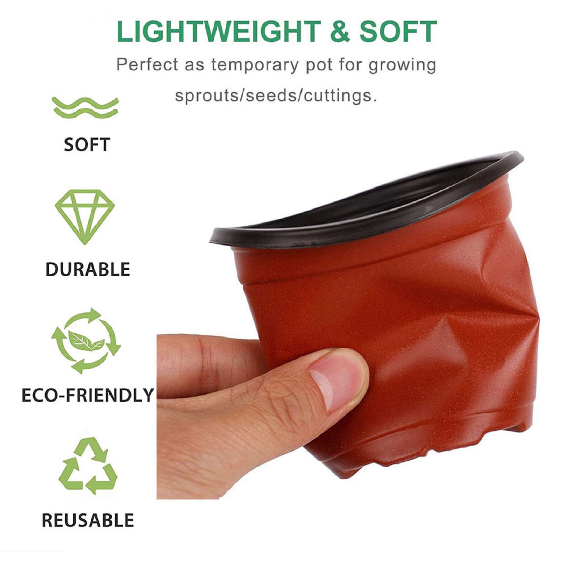 100 Pcs 5.9in Plastic Plants Nursery Pot Seedlings Flower Plant Pots Seed Starting Container